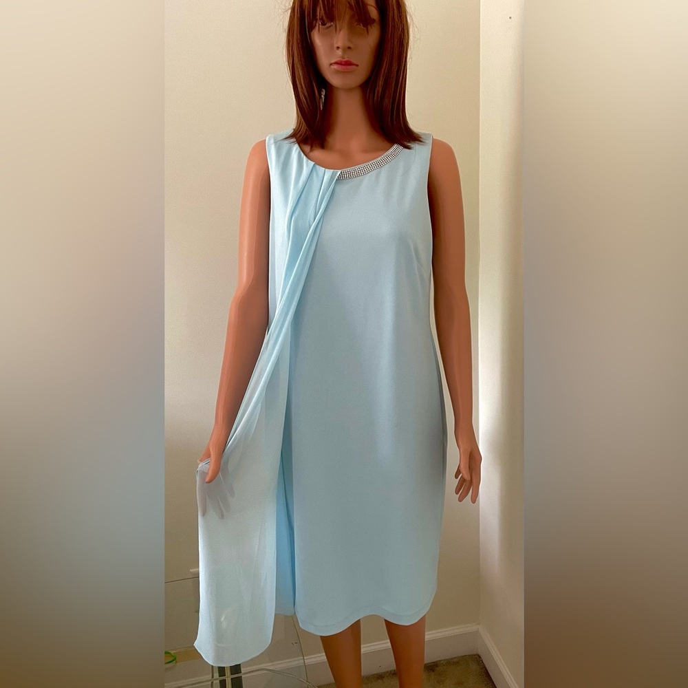SL Fashions Blue Asymmetrical Dress